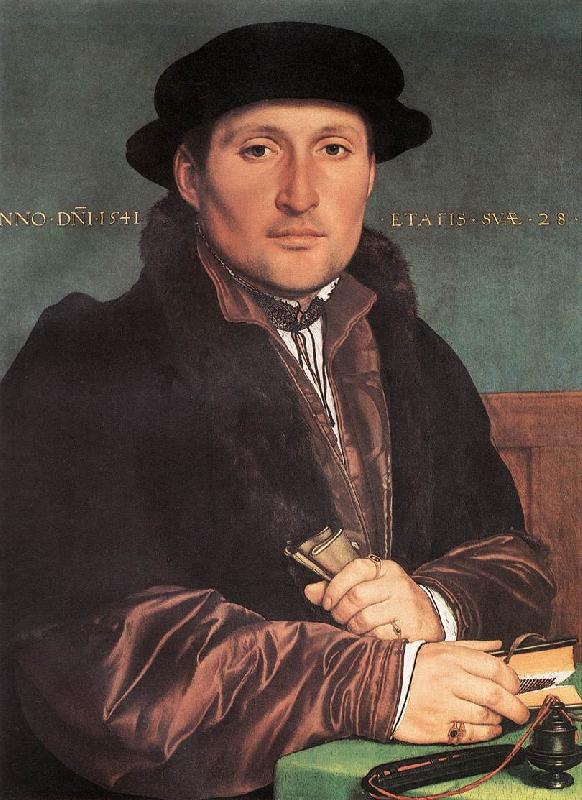 HOLBEIN, Hans the Younger Unknown Young Man at his Office Desk sf oil painting picture